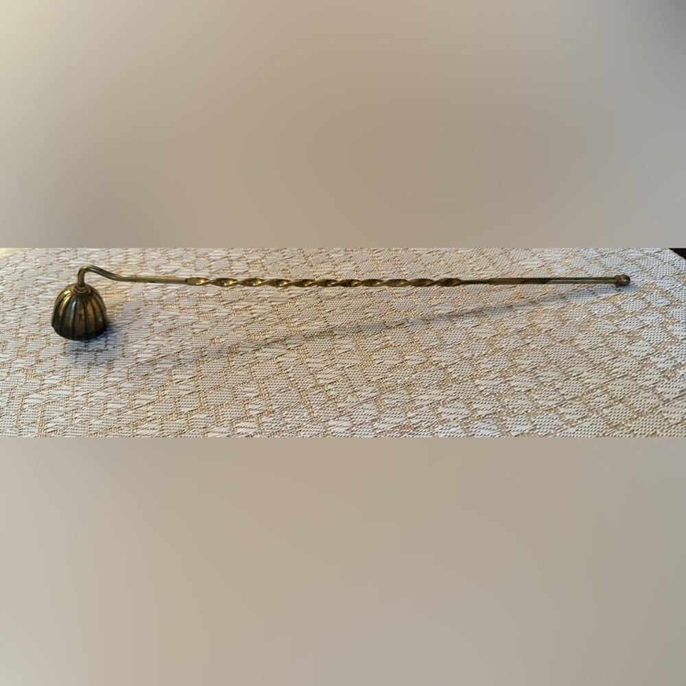 solid brass vintage Gold Candle Snuffer 13"